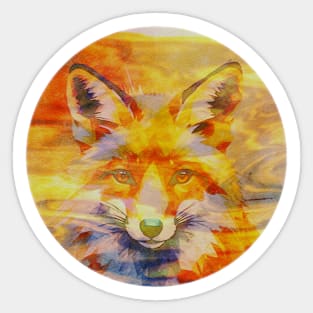 Abstract watercolor fox Sticker